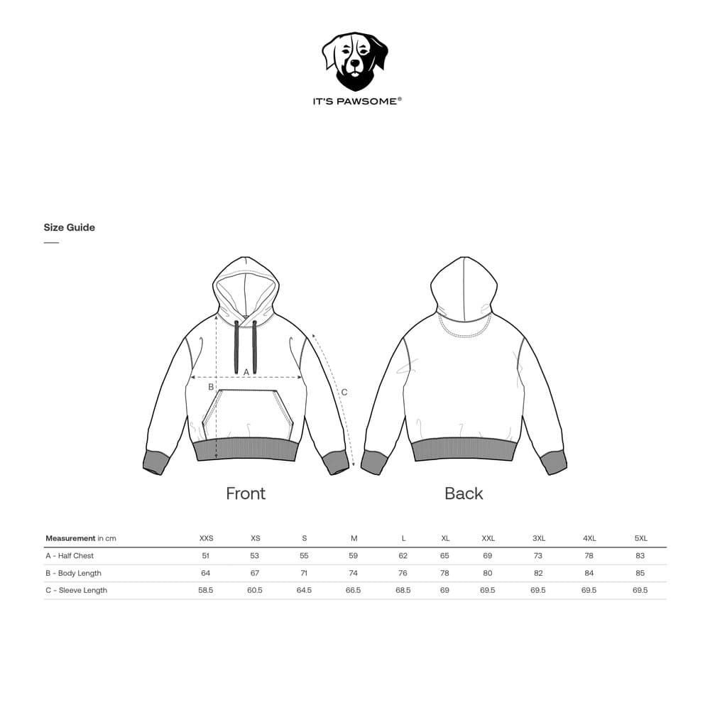 Hoodies — basics – maattabel