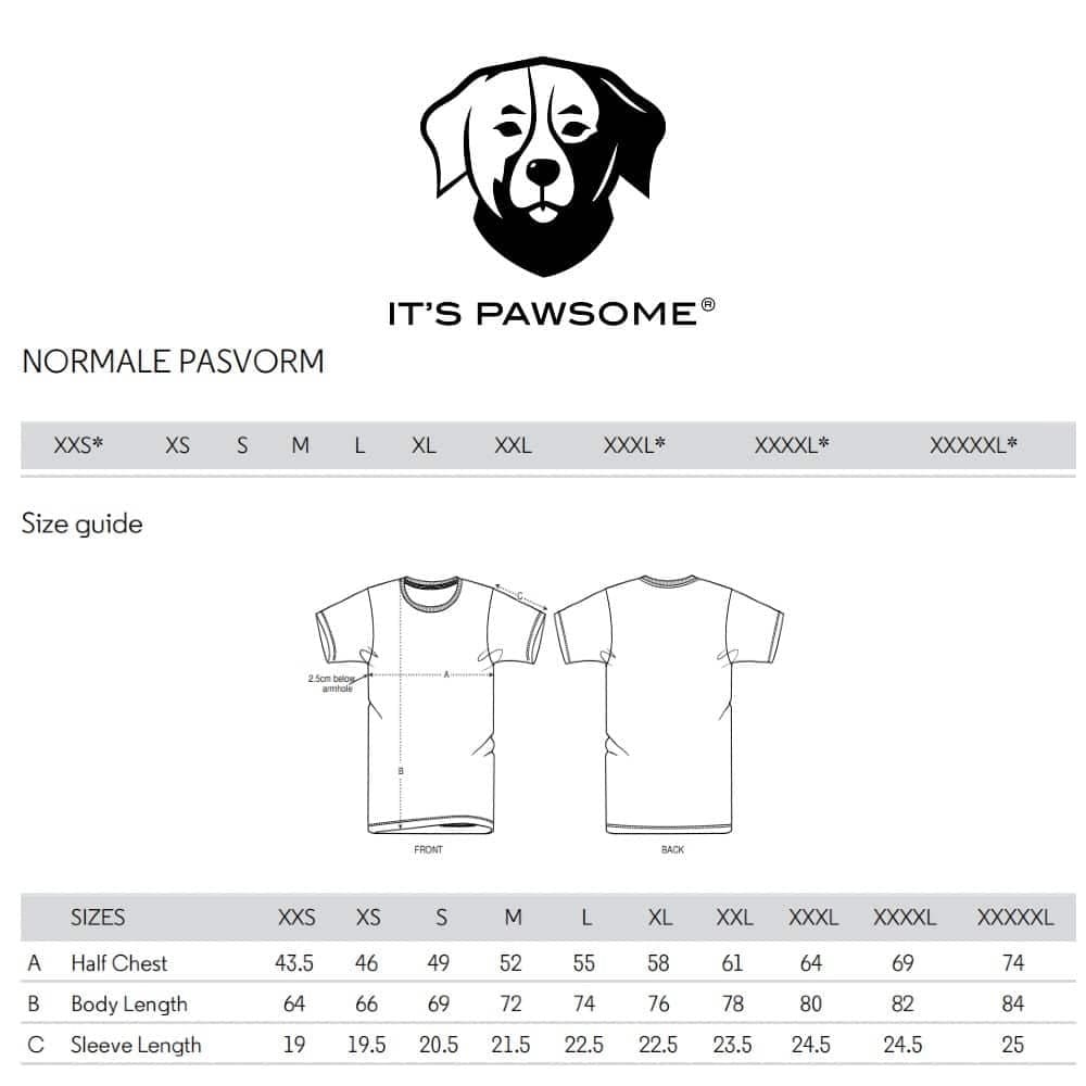 T-shirts – maattabel