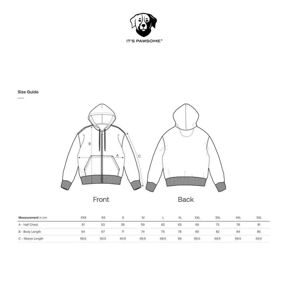 Vest Warm – maattabel